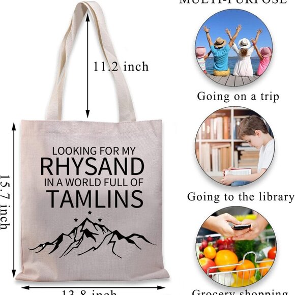 Bookish Tote Bag Canvas Waterproof Quote Gift for Readers and Book Lovers - Picture 2 of 7